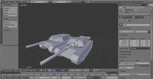 2 tanques lowpoly preview image